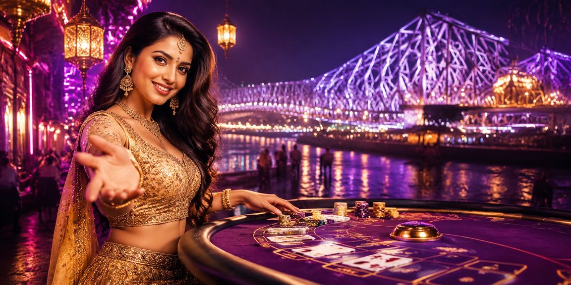 Howrah Bridge with Baccarat game and lehenga